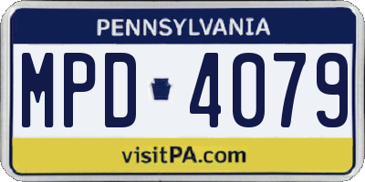 PA license plate MPD4079