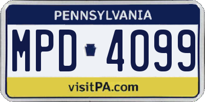 PA license plate MPD4099