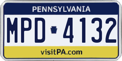 PA license plate MPD4132