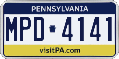 PA license plate MPD4141