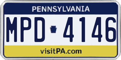 PA license plate MPD4146
