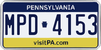 PA license plate MPD4153