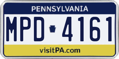 PA license plate MPD4161
