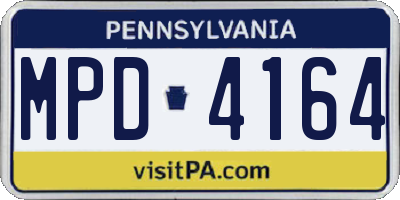 PA license plate MPD4164