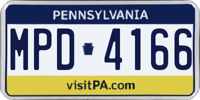 PA license plate MPD4166