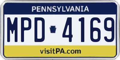 PA license plate MPD4169