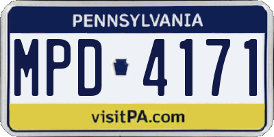 PA license plate MPD4171