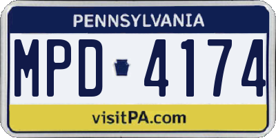 PA license plate MPD4174