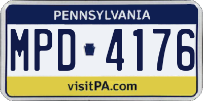 PA license plate MPD4176