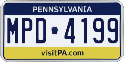 PA license plate MPD4199