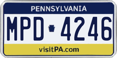 PA license plate MPD4246
