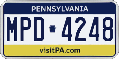 PA license plate MPD4248
