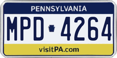 PA license plate MPD4264