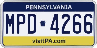 PA license plate MPD4266