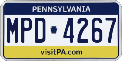 PA license plate MPD4267