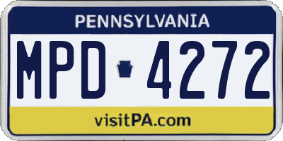PA license plate MPD4272