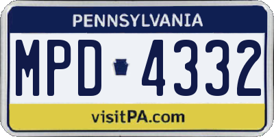PA license plate MPD4332