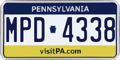 PA license plate MPD4338