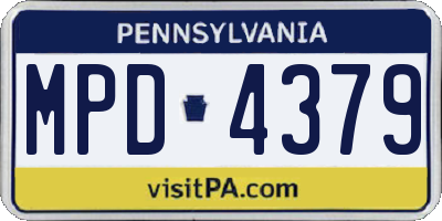 PA license plate MPD4379