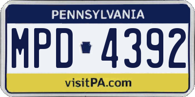 PA license plate MPD4392