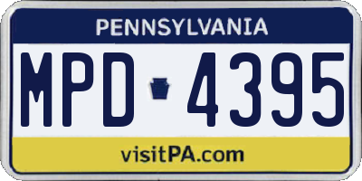 PA license plate MPD4395
