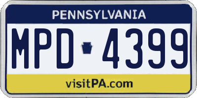 PA license plate MPD4399