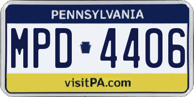 PA license plate MPD4406