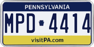 PA license plate MPD4414