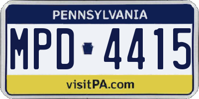 PA license plate MPD4415