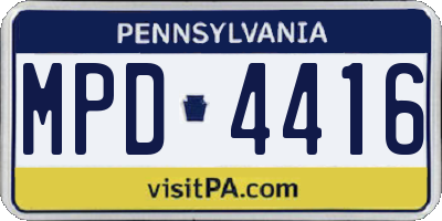 PA license plate MPD4416