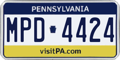 PA license plate MPD4424