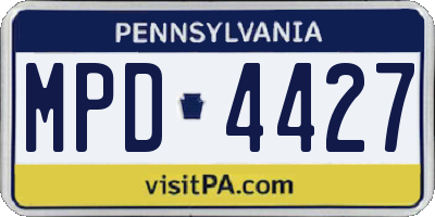 PA license plate MPD4427