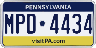 PA license plate MPD4434