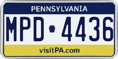 PA license plate MPD4436