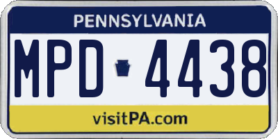 PA license plate MPD4438