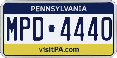 PA license plate MPD4440