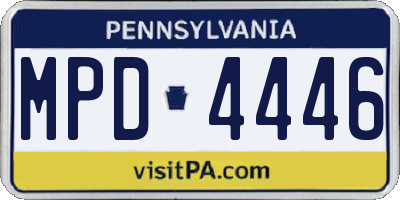 PA license plate MPD4446
