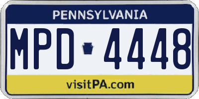 PA license plate MPD4448