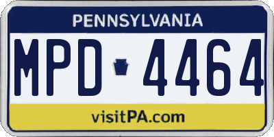 PA license plate MPD4464