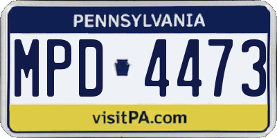 PA license plate MPD4473