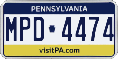 PA license plate MPD4474