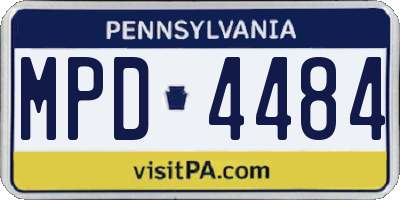 PA license plate MPD4484