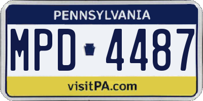 PA license plate MPD4487