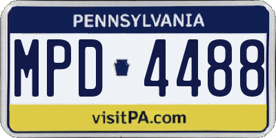 PA license plate MPD4488