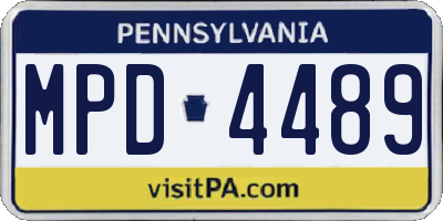 PA license plate MPD4489