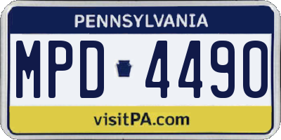 PA license plate MPD4490