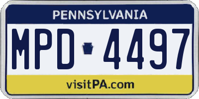 PA license plate MPD4497