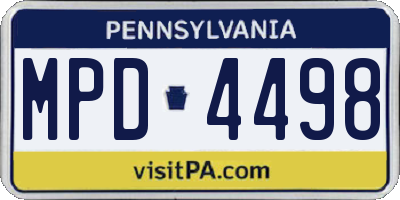 PA license plate MPD4498