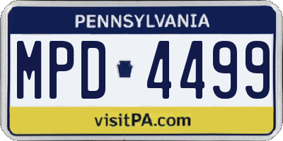 PA license plate MPD4499