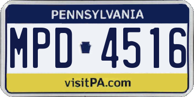 PA license plate MPD4516